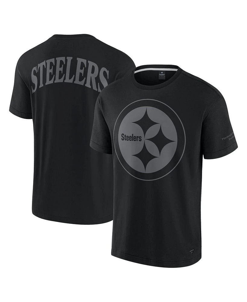 Fanatics Men's and Women's Black Pittsburgh Steelers Elements Iconic T-Shirt