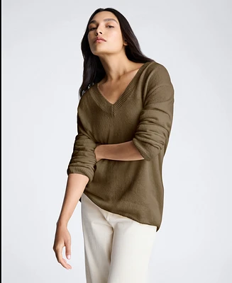 Kenneth Cole Women's Oversized V-Neck Sweater