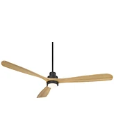 Casa Vieja 66" Delta Modern Country Indoor Outdoor Ceiling Fan 3 Blade Cct Led Light Remote Control Matte Black Finish Wood Blades Bedroom Patio Livin