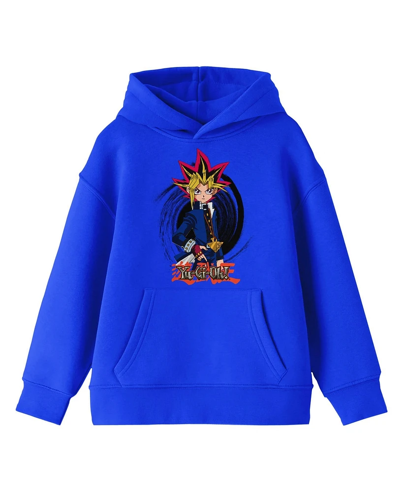 Yu-Gi-Oh! Boys Yugi-Gi-Oh Yugi & Logo Long Sleeve Blue Youth Sweatshirt-xl