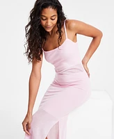 Bar Iii Women's Sleeveless Side-Slit Midi Sweater Dress, Exclusively at Macy's