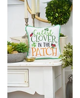 C&F Home 10" x 10" St. Patrick's Day "Cutest Clover In The Patch" Embroidered Small/Petite Accent Throw Pillow