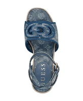 Guess Women's Tanveey Quattro G Cut-Out Platform Espadrille Wedge Sandals
