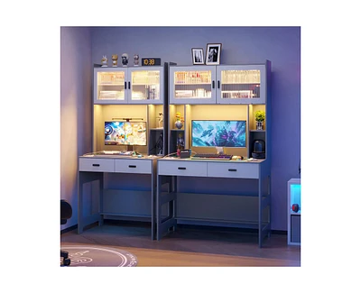 Vlsrka Vanity Makeup Desk with Mirror and Lights