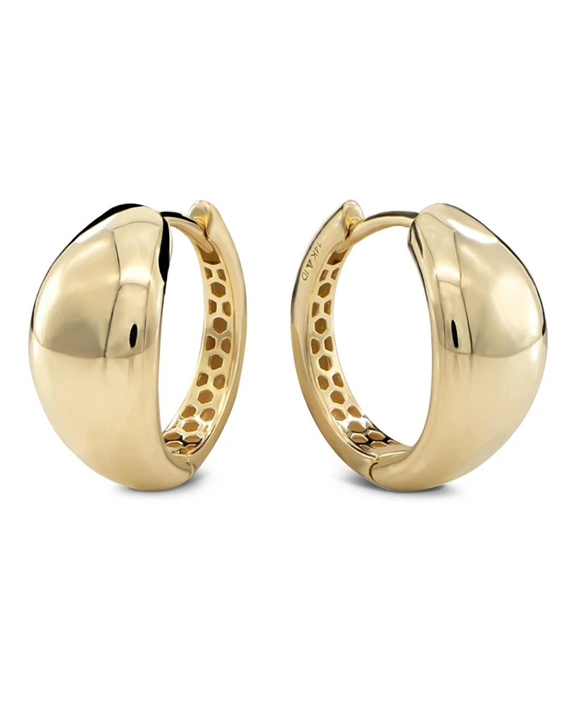 Devata Dome Hoop Earrings in 14K Gold, approx. 3.8 grams.