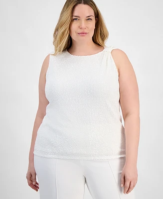 Anne Klein Plus Sleeveless Sequin Top