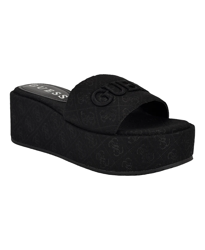 Guess Women's Bintai Platform Slide Wedge Sandals
