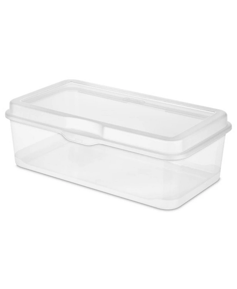 Sterilite Plastic Stacking FlipTop Latching Storage Box Container, Clear 24 Pack