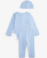 First Impressions Baby Hat, Henley Bodysuit & Pants, 3 Piece Set, Exclusively at Macy's