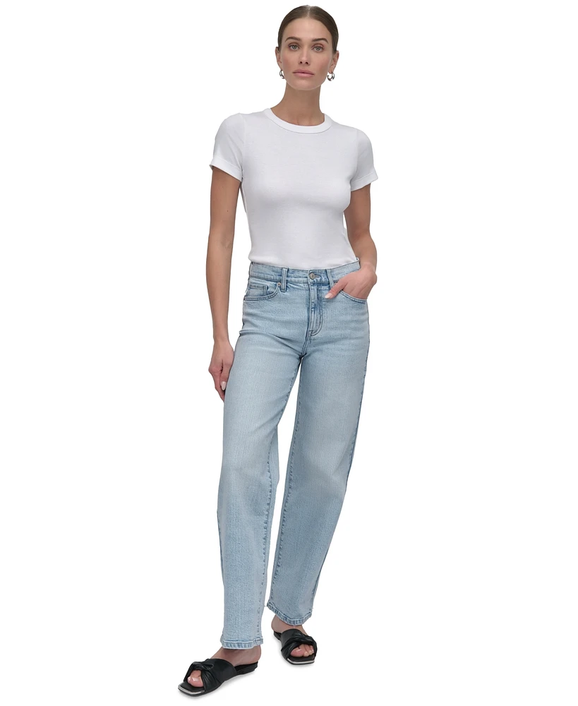 Dkny Jeans Women's High-Rise Tailored Wide-Leg