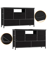 gaomon Tv Stand Dresser for Bedroom with 8 Fabric Drawer & Power Outlet