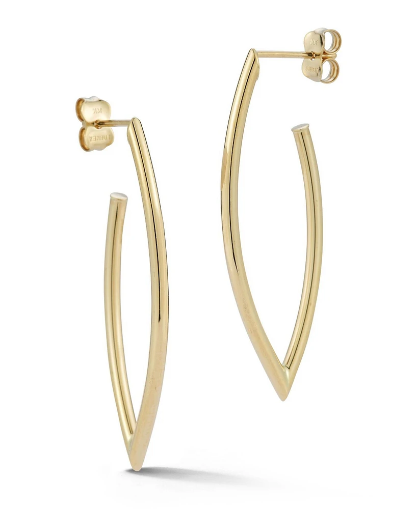 Rachel Zoe Fine Jewelry 14K Gold Marquise Shaped Hoops