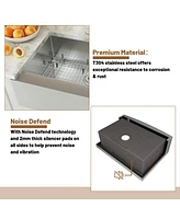 Casainc 33inch L Single Bowl Stainless Steel Kitchen Sink
