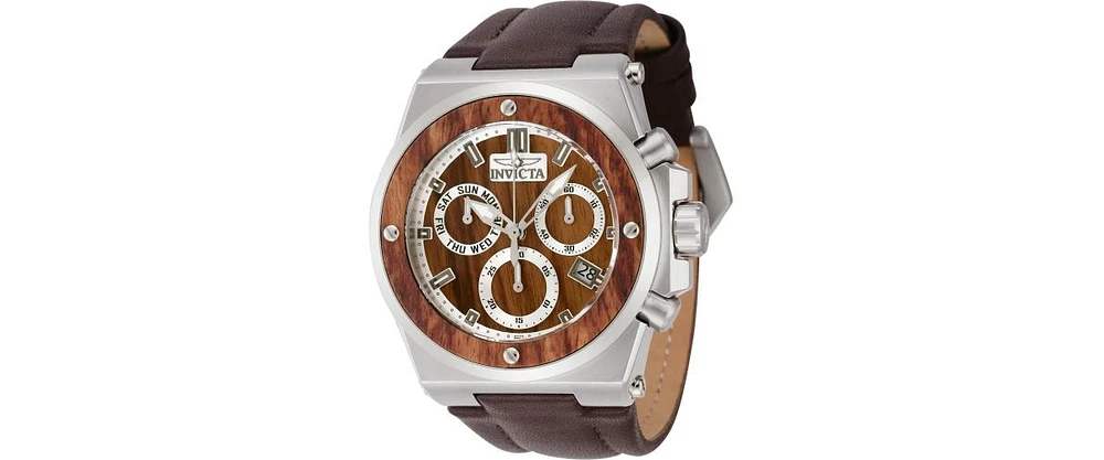 Invicta Unisex 45715 Akula Quartz Chronograph Silver, Brown Dial Watch