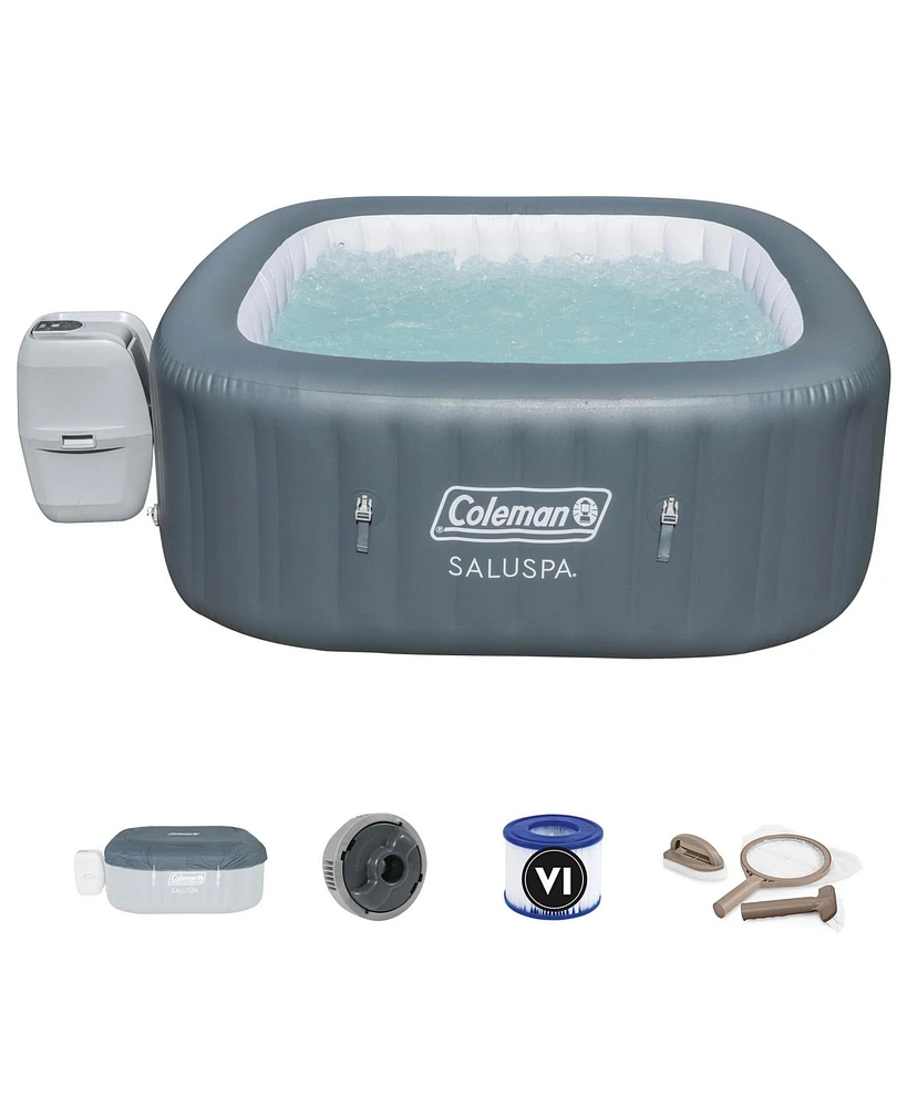 Bestway Coleman SaluSpa 4 Person Inflatable Outdoor Hot Tub Spa & Intex Maintenance Kit