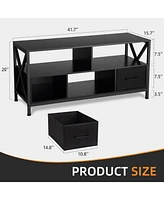 gaomon Tv Stand for 50 inch Television, Entertainment Center with 2 Fabric Drawers