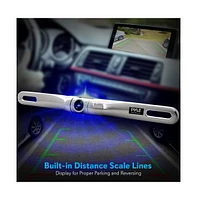 Pyle License Plate Car Rearview Backup Camera, Waterproof, Adjustable, Distance Scale Lines