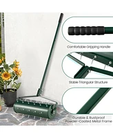 Mecale 21 Inch Manual Lawn Aerator with Detachable Handle Filled with Sand or Stone