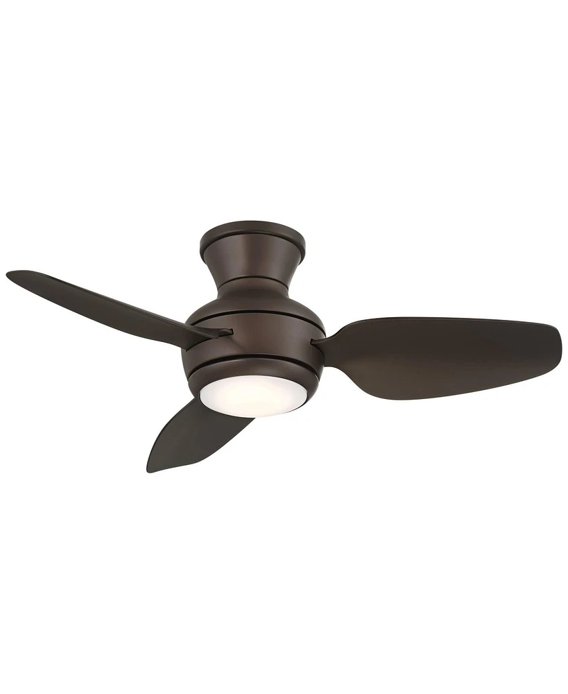 Casa Vieja 36" Whirl Modern Industrial Indoor Outdoor Ceiling Fan 3 Blade Led Light Remote Control Emperial Bronze Finish Brown Blades Bedroom Patio L