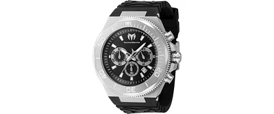 TechnoMarine Men's Tm-224012 Manta Ocean Quartz Chronograph Black, Silver Dial Watch