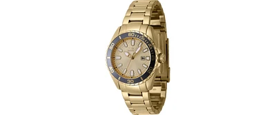 Invicta Women's 47344 Pro Diver Quartz Multifunction Gold Dial Watch