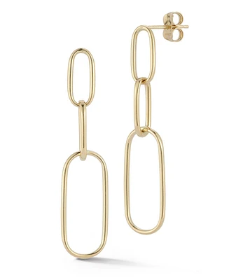 Rachel Zoe Fine Jewelry 14K Gold Tri Link Dangle Drop Earrings