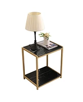 Kings Brand Furniture Lily Side End Table Nightstand with Shelf - Modern & Stylish Bedside Table with Storage Shelf