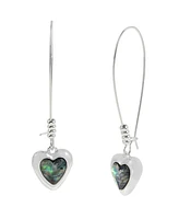 Robert Lee Morris Soho Faux Stone Abalone Gem Heart Dangle Earrings