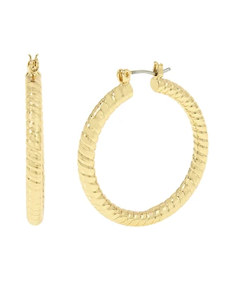 Robert Lee Morris Soho Textured Medium Hoop Earrings