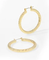 Robert Lee Morris Soho Textured Medium Hoop Earrings