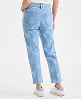 Style & Co Women's Printed Mid-Rise Curvy Capri Jeans, Exclusively at Macy's