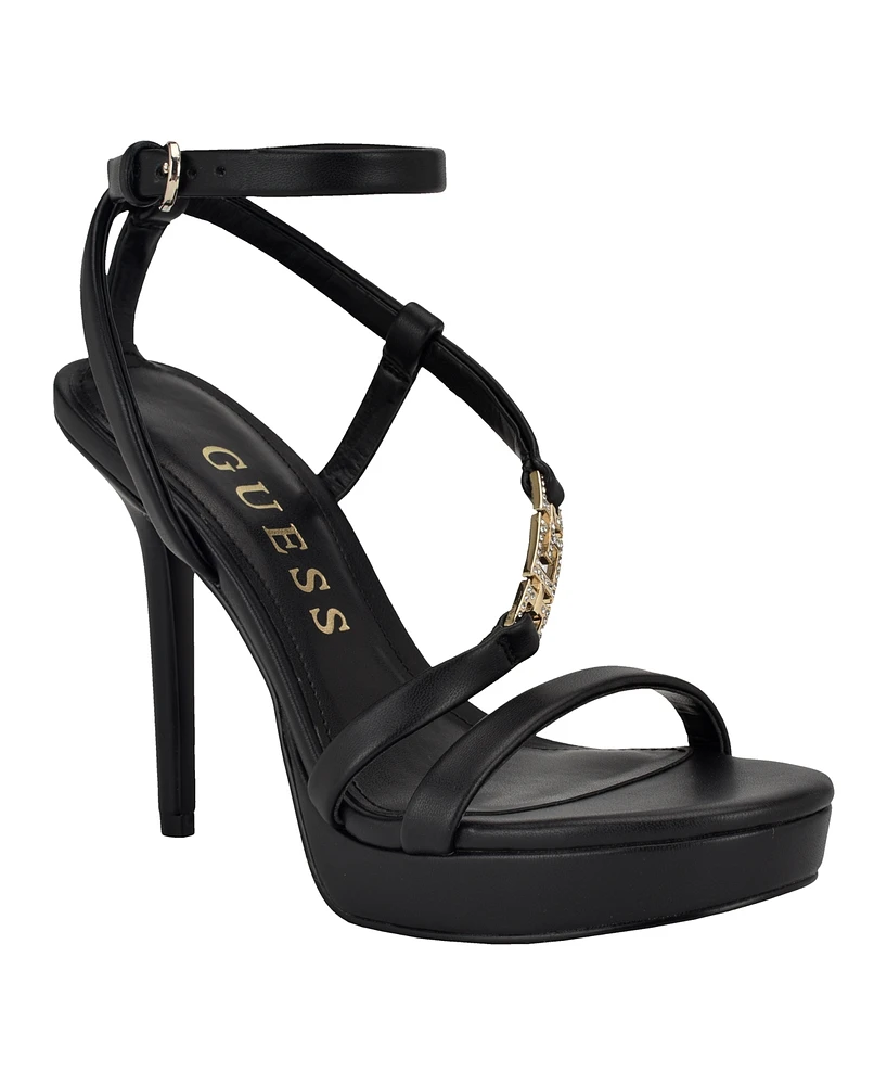 Guess Women's Lucier Strappy Platform Heel Dress Sandals