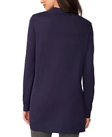 Melissa Paige Women's Cable-Trim Open-Front Long Cardigan