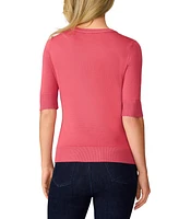 Melissa Paige Women's Lace-Panel Elbow-Sleeve Sweater, Regular & Petite