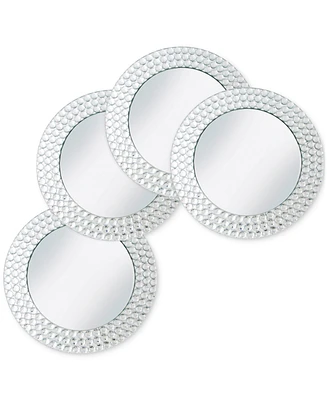 American Atelier Triple-Bead Mirror Glass Charger Plates, Set of 4