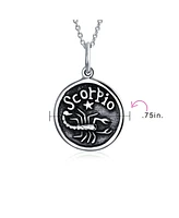 Bling Jewelry Taurus Zodiac Sign Astrology Horoscope Round Medallion Pendant For Men Women Necklace Antiqued Sterling Silver