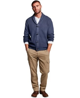 Weatherproof Vintage Mens Henley Shirt Cargo Pants Cardigan Sweater