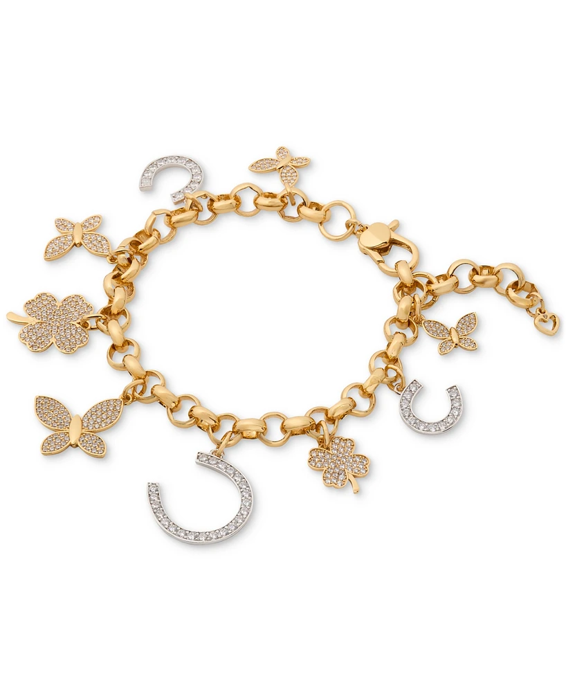 Kate Spade New York Two-Tone Cubic Zirconia Pave Lucky Charm Bracelet