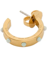 Kate Spade New York Gold-Tone Imitation Opal Huggie Hoop Earrings, 0.625"