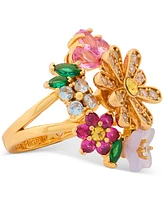 Kate Spade New York Gold-Tone Stone & Cubic Zirconia Bursting Blooms Statement Ring