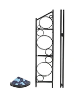 Sunnydaze Decor 44" 3-Tier Outdoor Metal Corner Folding Mosaic Plant Stand - Blue