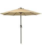 9-Foot Sunbrella Tilting Patio Umbrella with Solar Led Light Bars