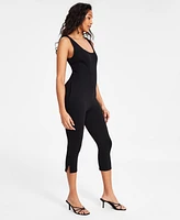 Bar Iii Women's Corset-Style Sleeveless Capri Romper, Exclusively at Macy's