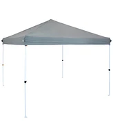 Sunnydaze Decor 12 x 12 Foot Standard Pop-Up Canopy with Rolling Carry Bag - Portable Straight Leg Folding Shade Shelter - Gray