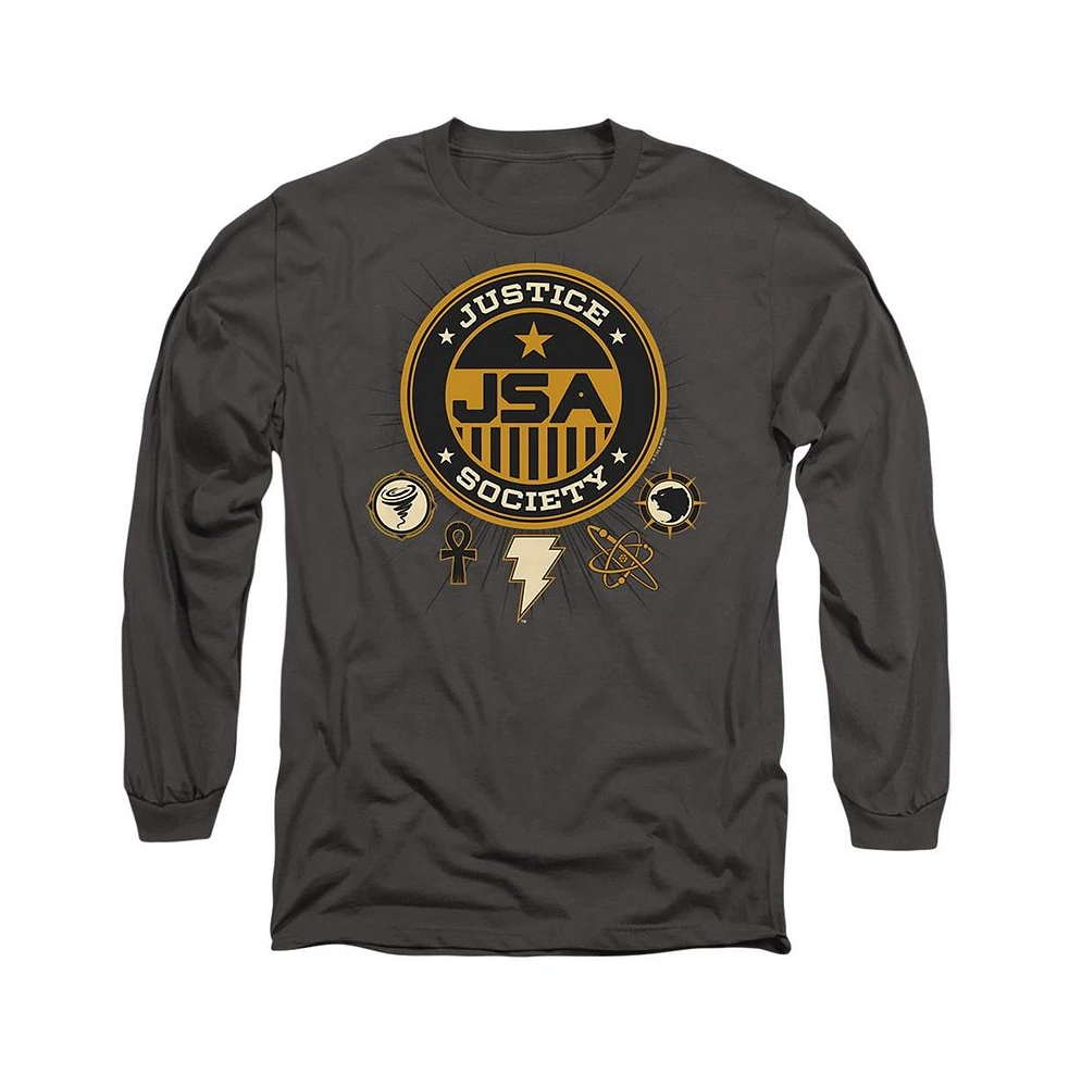 Black Adam Men's Justice Society Long Sleeve Adult Tee / T-Shirt