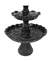 Grand Courtyard 80-Inch 4-Tiered Outdoor Water Fountain - Electric Submersible Pump