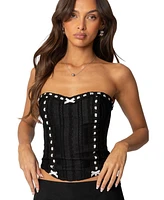 Edikted Women's Mist Lacey Ribbon Corset