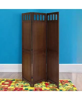 Slickblue 3-Panel Wooden Folding Room Divider Screen for Stylish Privacy