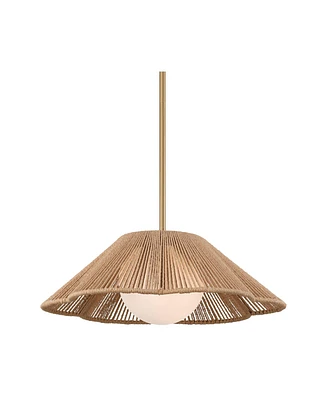 360 Lighting Mylinh 22 1/4" Modern Boho Cottage Pendant Ceiling Light Fixture Dining Room Over Table Kitchen Island Foyer Hanging Brass Finish Natural