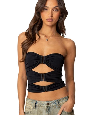 Edikted Womens Ariella Cut Out Strapless Top